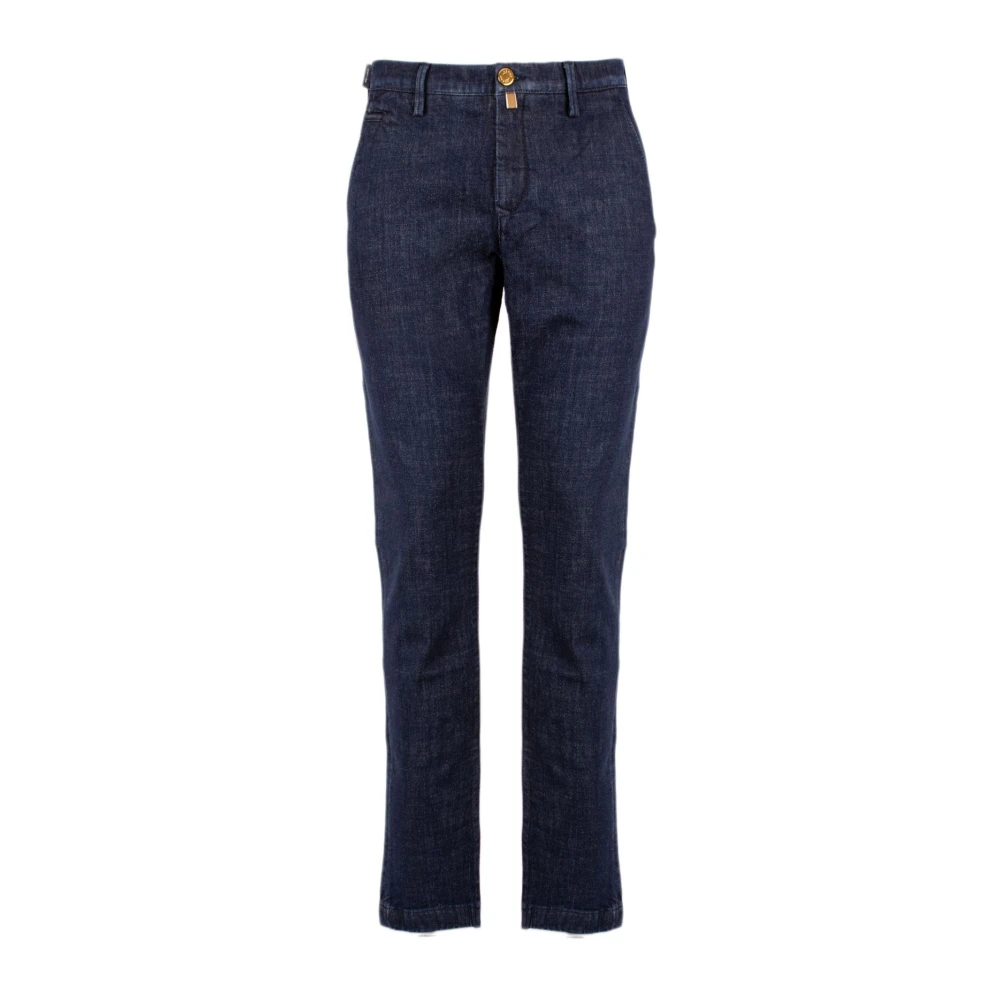 Jacob Cohën Blauwe Katoenen Jeans met Riemlussen Blue Heren