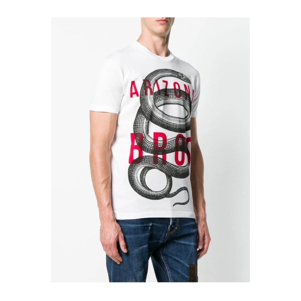 Dsquared2 Gedrukt Slangen T-Shirt White Heren