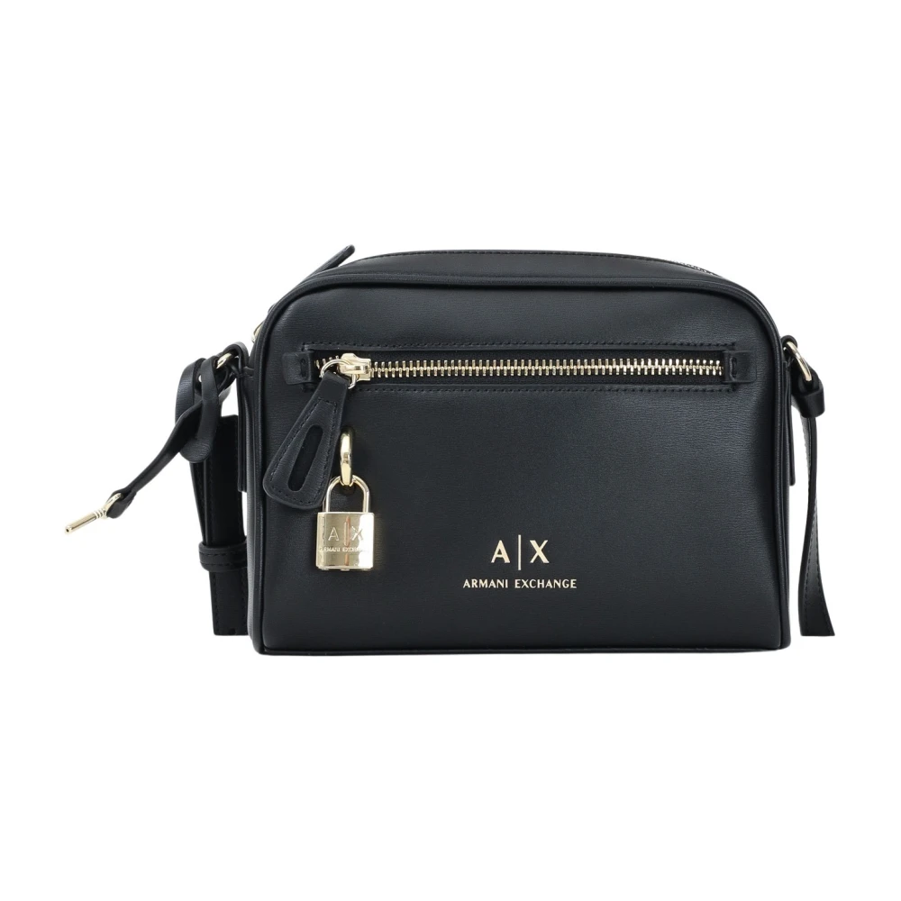 Armani Exchange Compacte en moderne zwarte schoudertas Black Dames