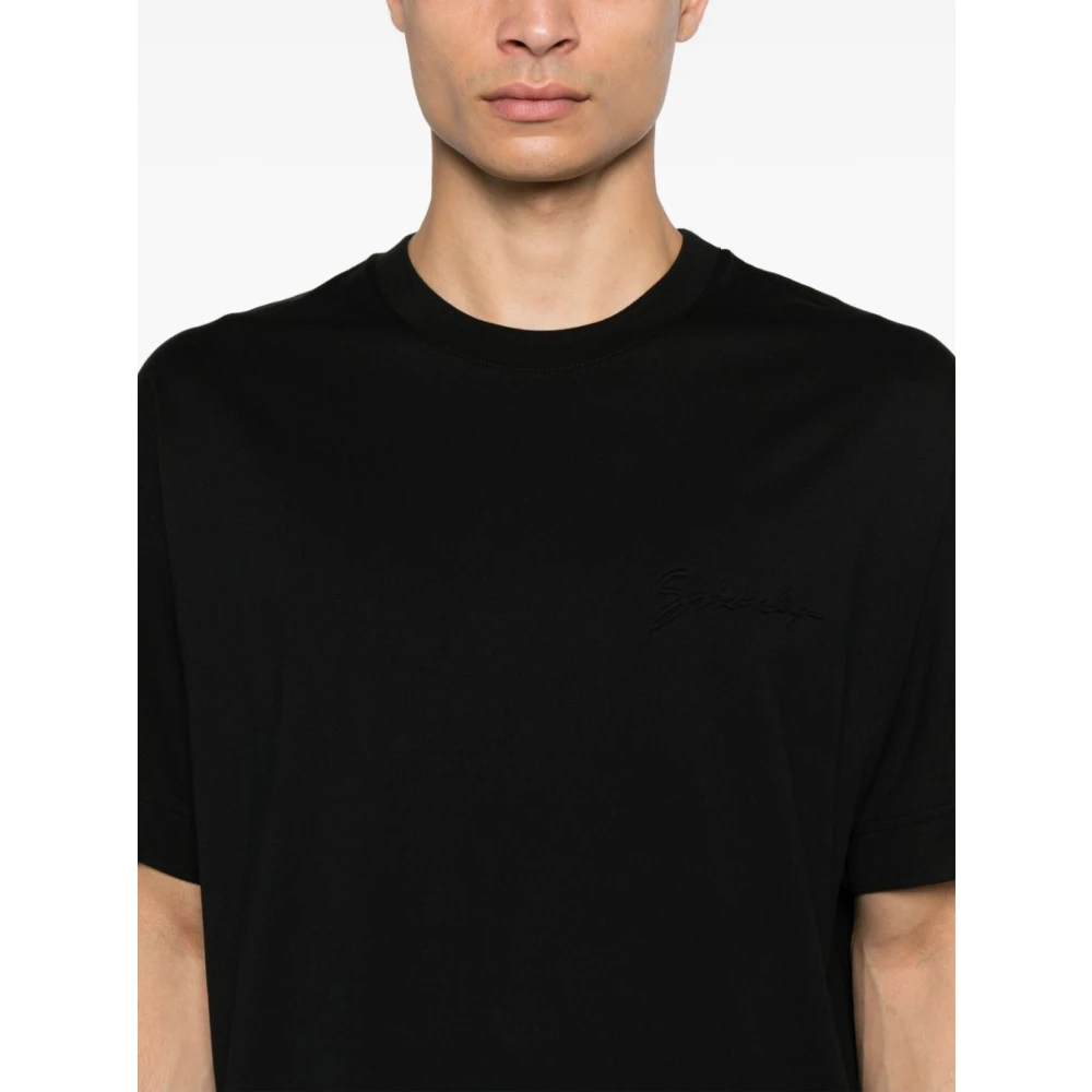 Givenchy Zwart T-shirt met Logo in Reliëf Black Heren