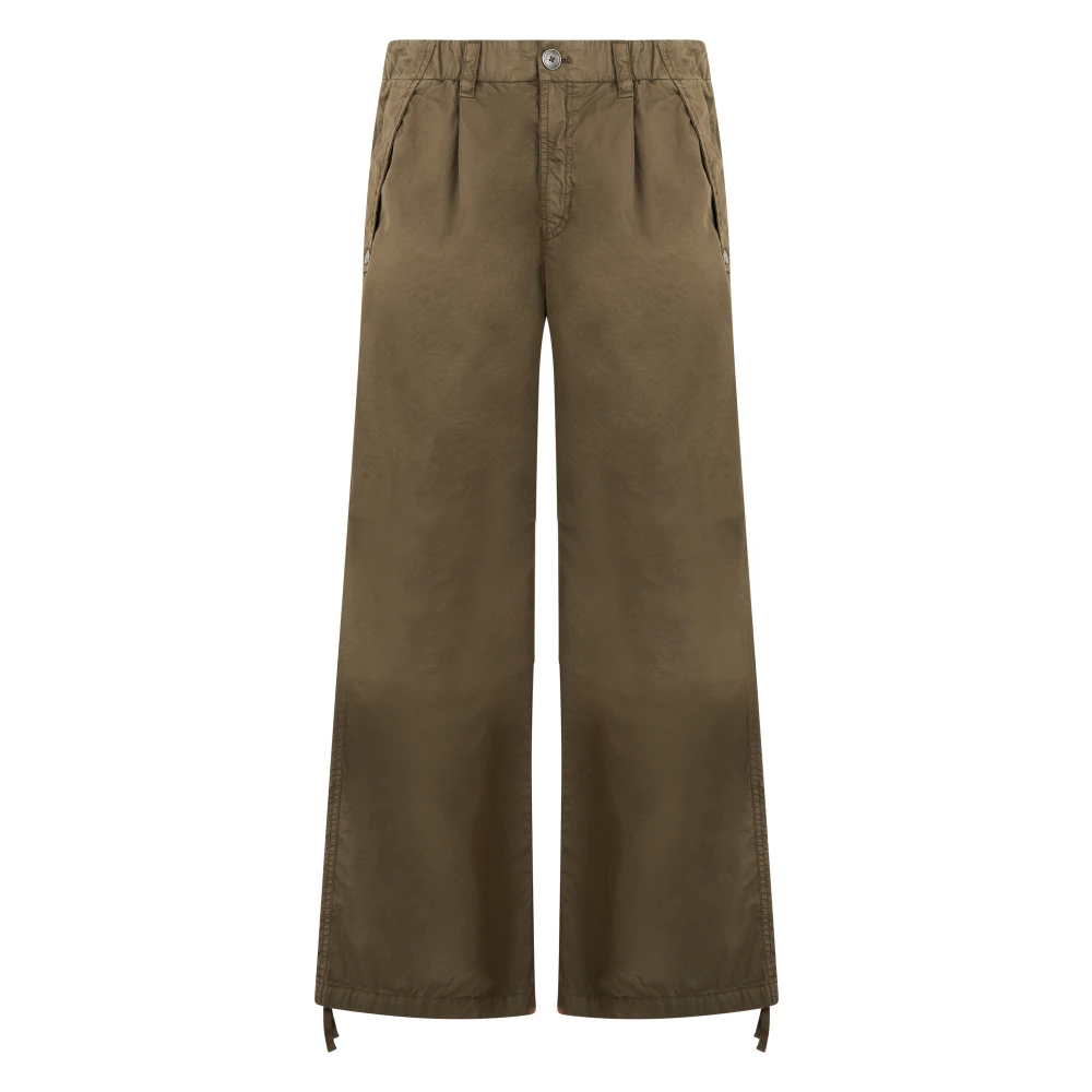 Herno Men's Brown Wide Trousers, L, Wide Cotton Trousers