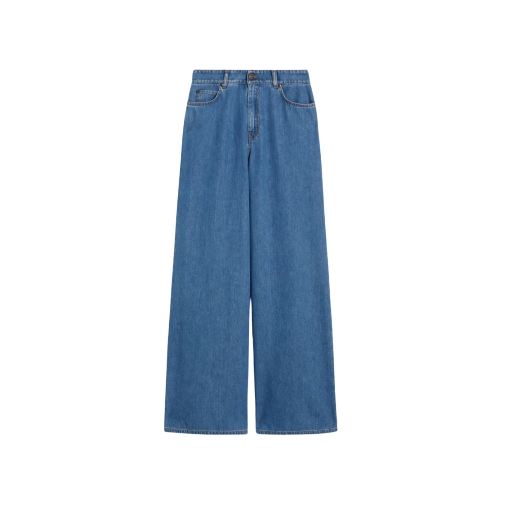 Weekend Max Mara Women's Blue Wide Jeans, 3XS, Vega Wide Leg Jeans