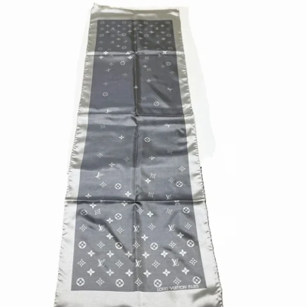 Louis Vuitton Vintage Pre-owned Silk scarves Gray Dames