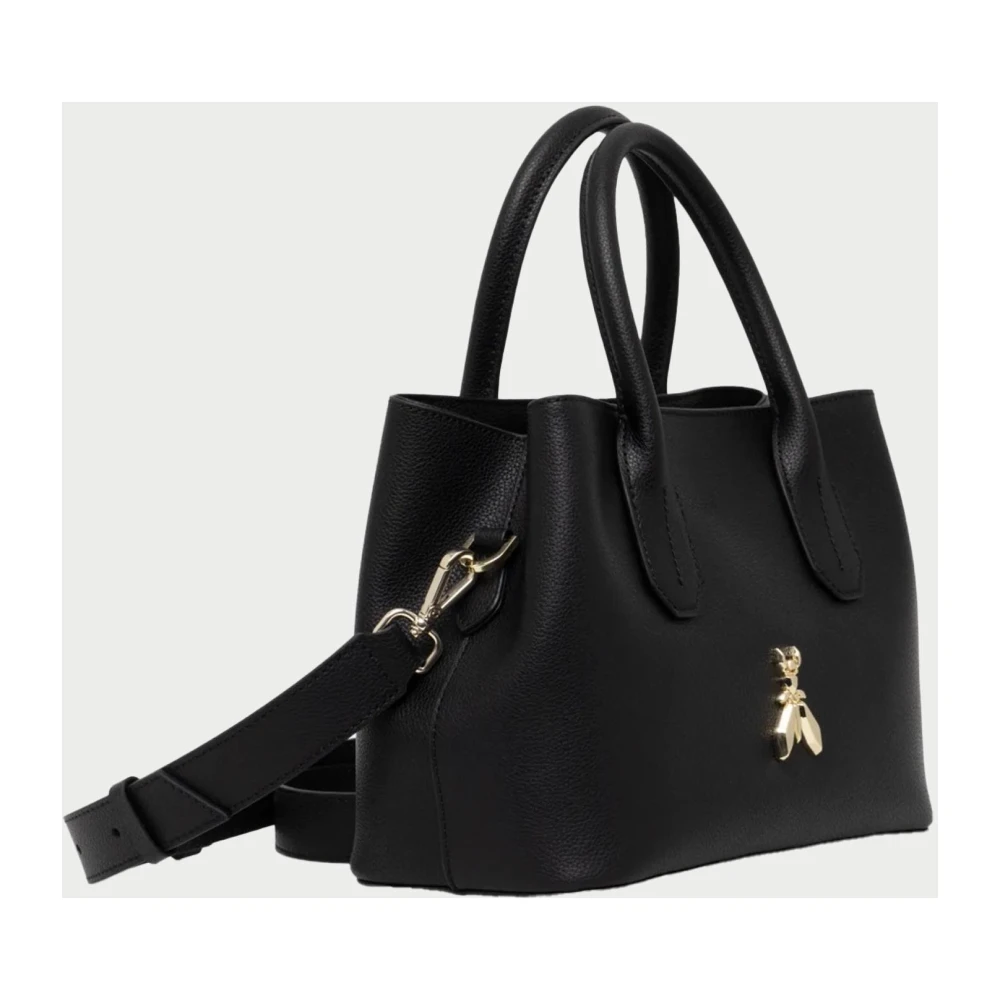 PATRIZIA PEPE Zwarte Leren Mini Shopper Black Dames