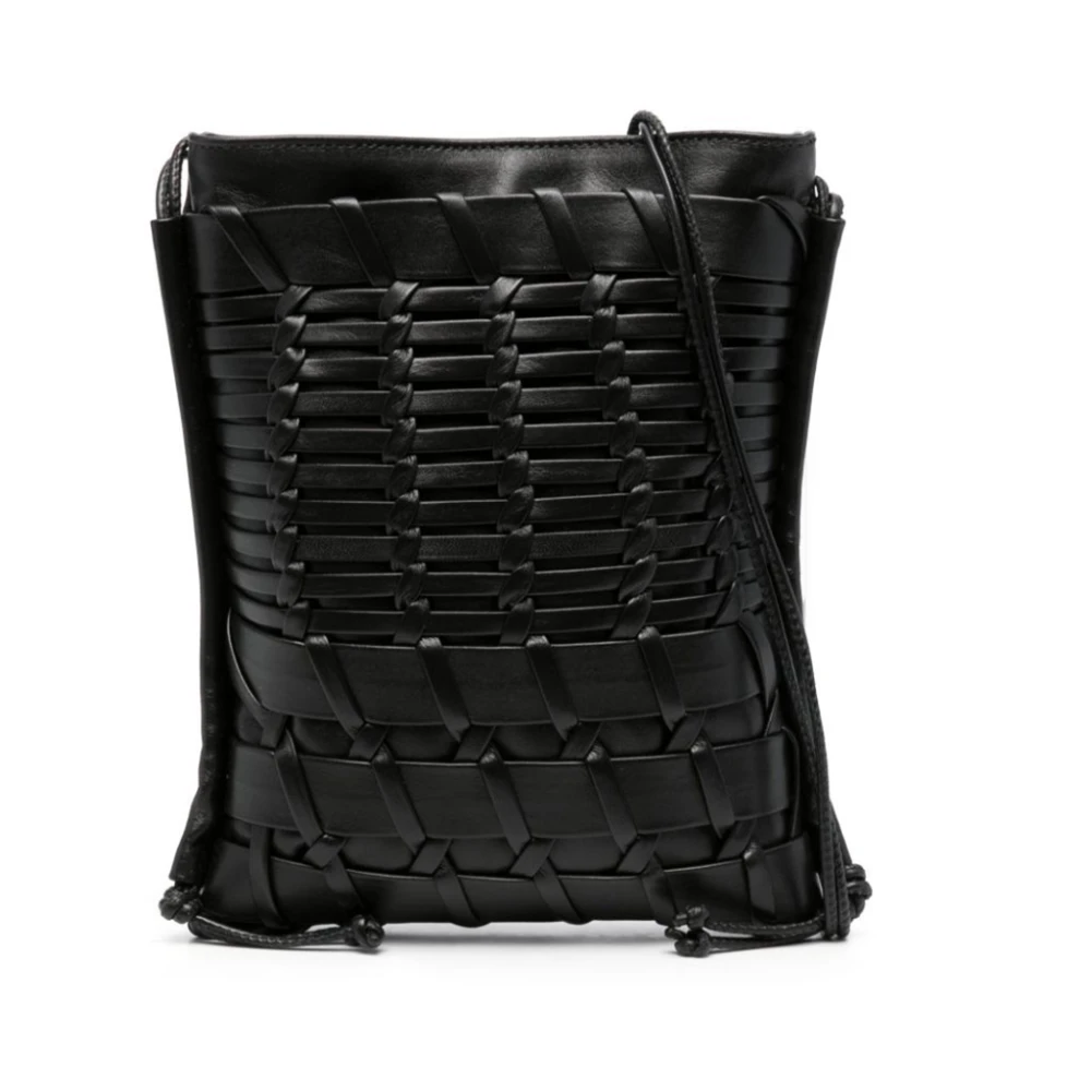 Hereu Zwarte Vierkante Plat Schoudertas Black Dames