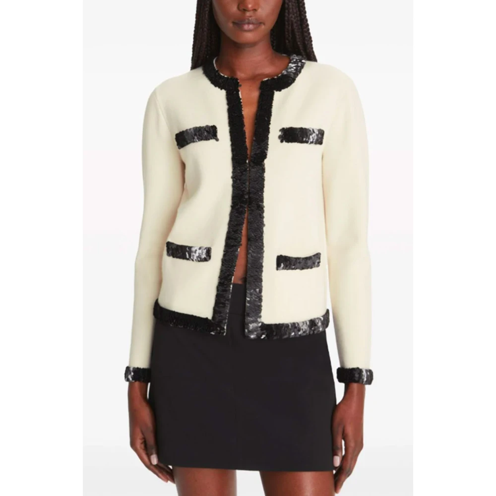 TORY BURCH Paillet Decoratie Witte Trui White Dames