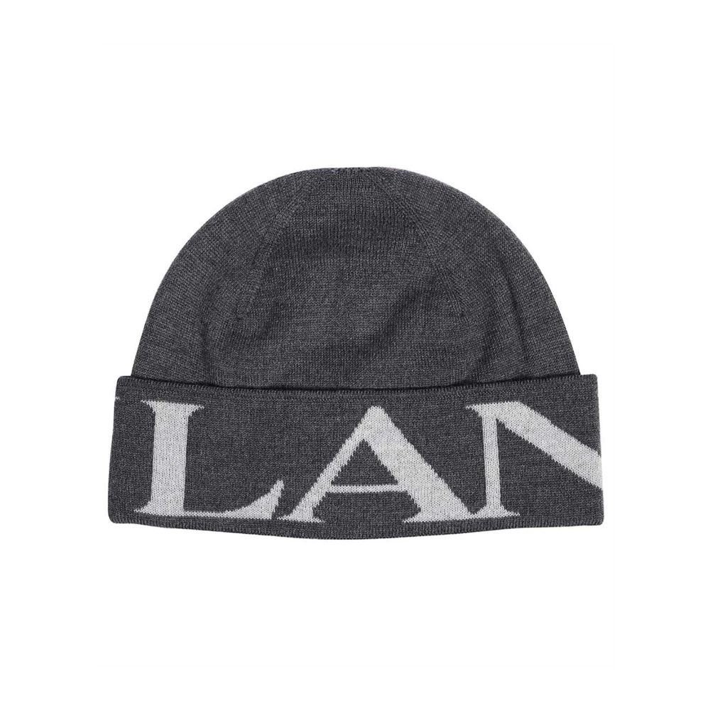 Lanvin Wol Logo Hoed Vrouwen Beanie Gray Unisex