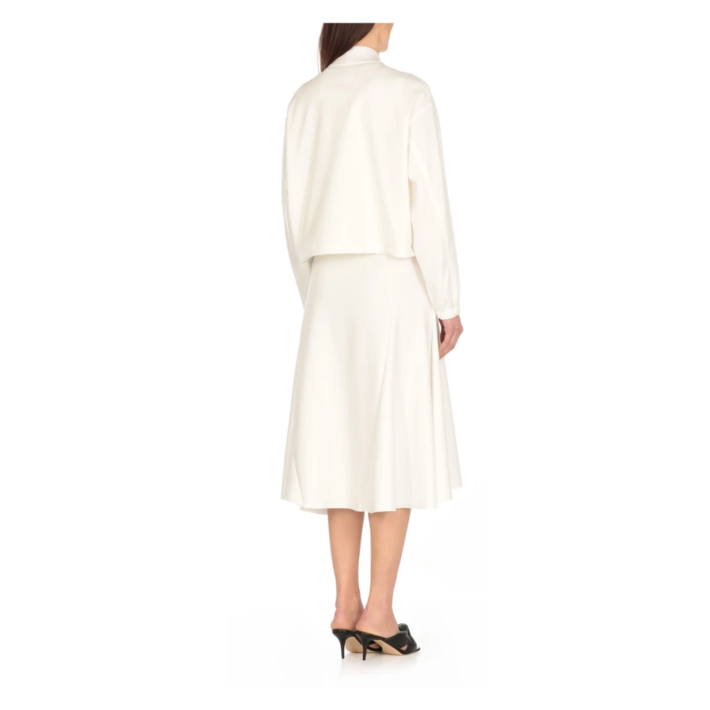 Fabiana Filippi Witte Bomberjack met Ronde Halslijn White Dames