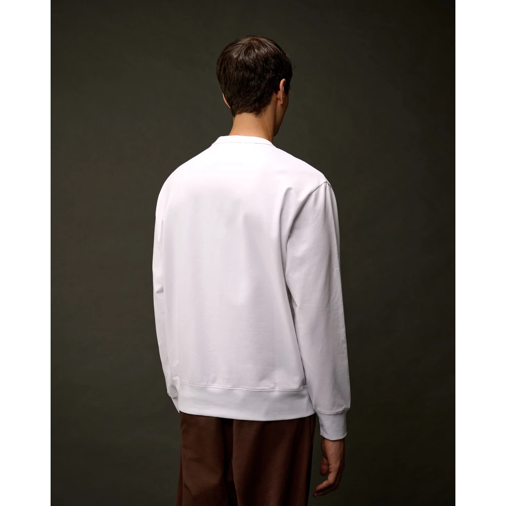 C.P. Company Witte Metropolis Crew Neck Logo Sweatshirt White Heren