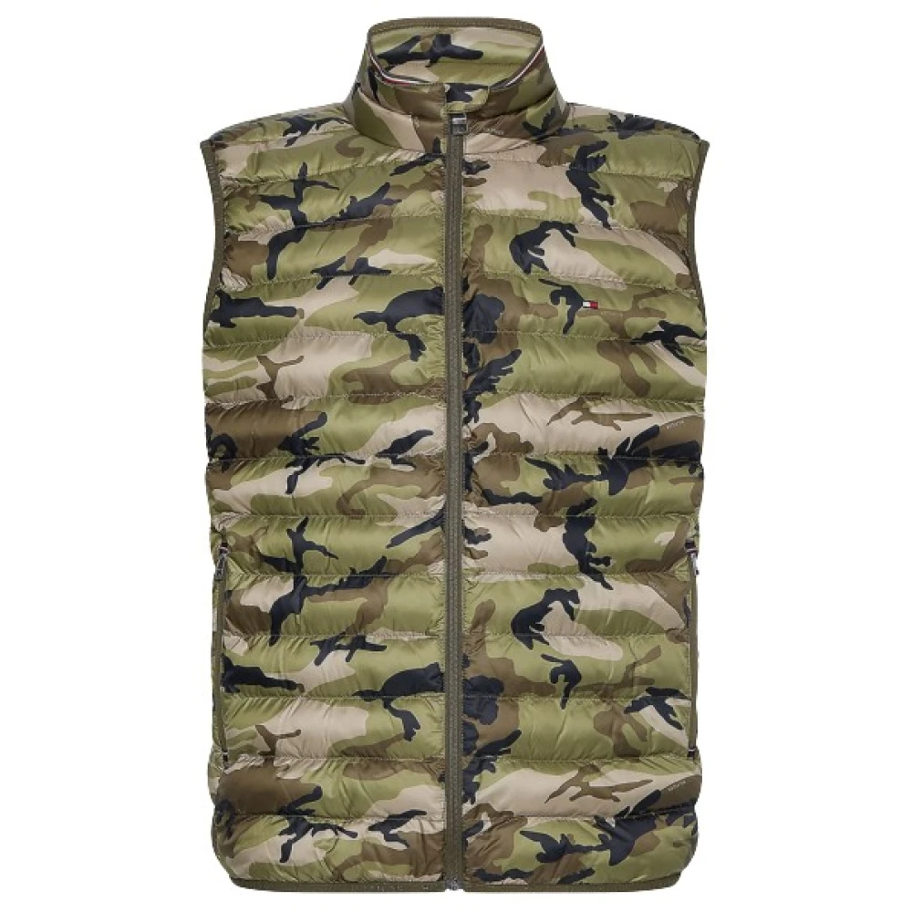 Tommy Hilfiger Opvouwbare Mouwloze Camouflage Puffer Vest Green Heren