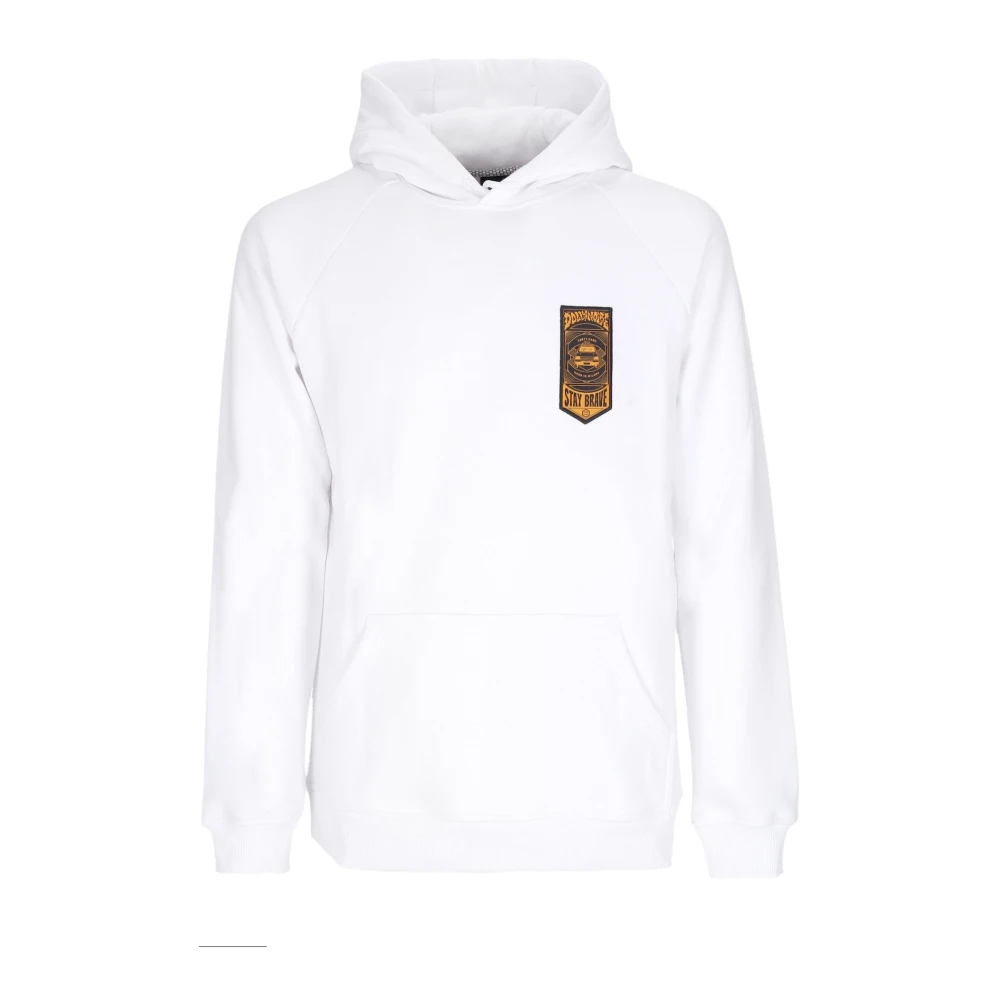 Dolly Noire Men's White Hoodie With Kangaroo Pocket