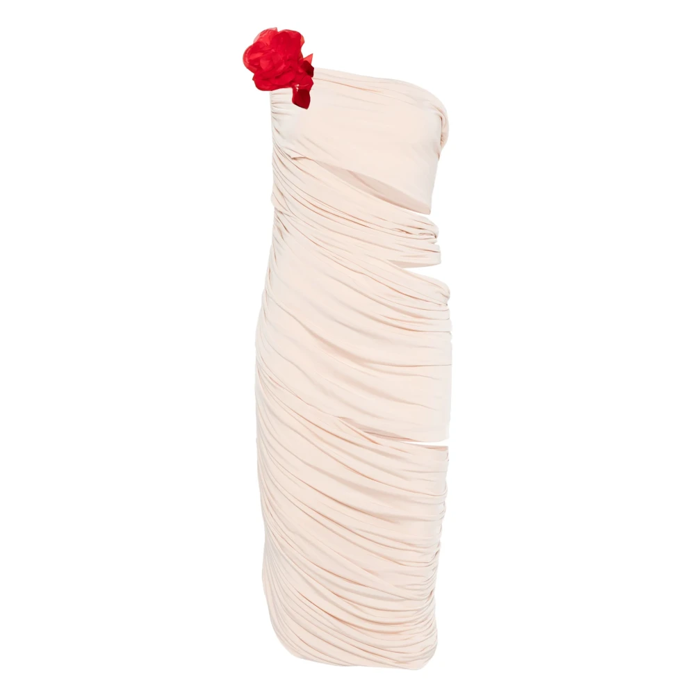 Magda Butrym Beige One-shoulder Asymmetrische Gedrapeerde Jurk Beige Dames