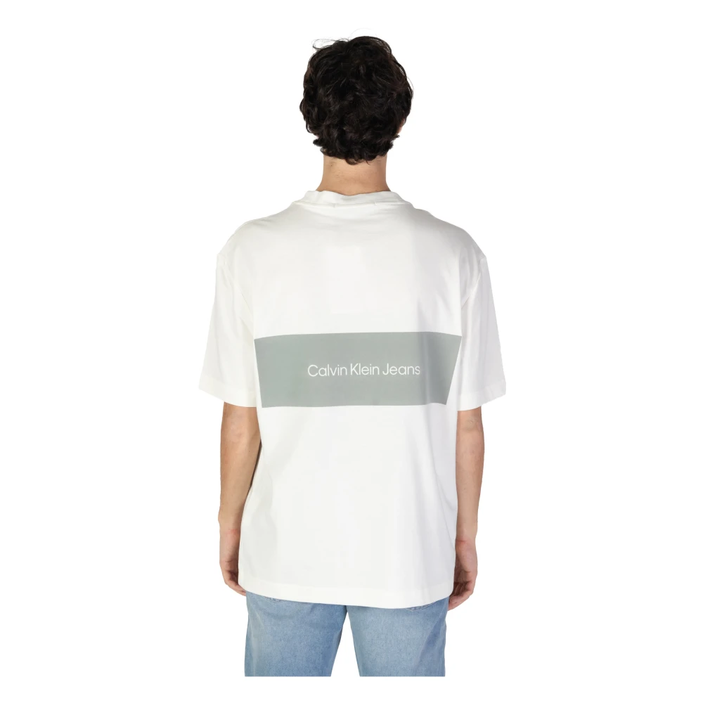 Calvin Klein Jeans Heren Herfst Winter Katoenen T-Shirt Beige Heren