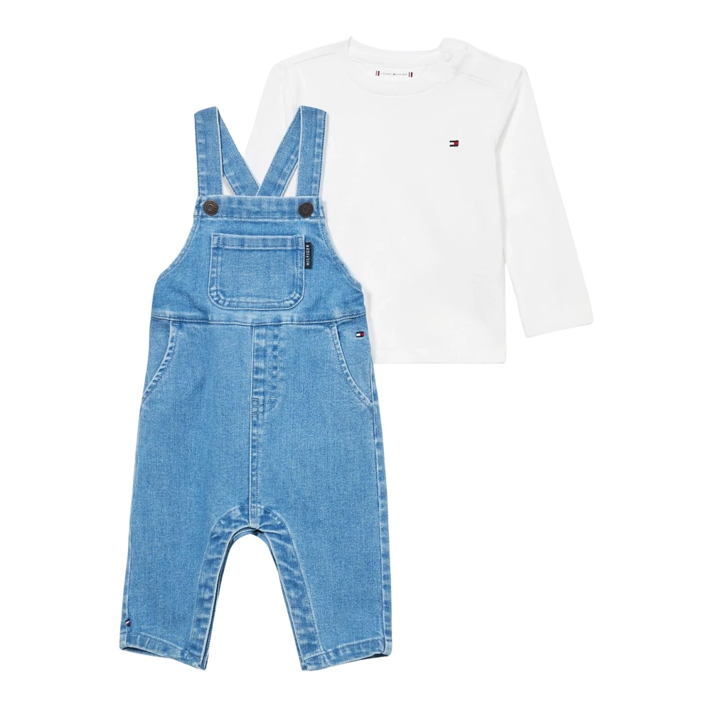 Tommy Hilfiger Boys Blue Jumpsuits, 6 M, Overall Set With Long Sleeves