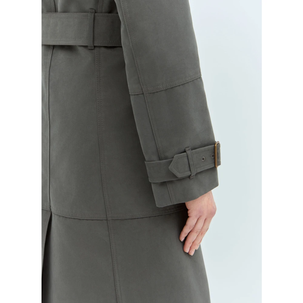 Burberry Geruite Gevoerde Trenchcoat Gray Dames