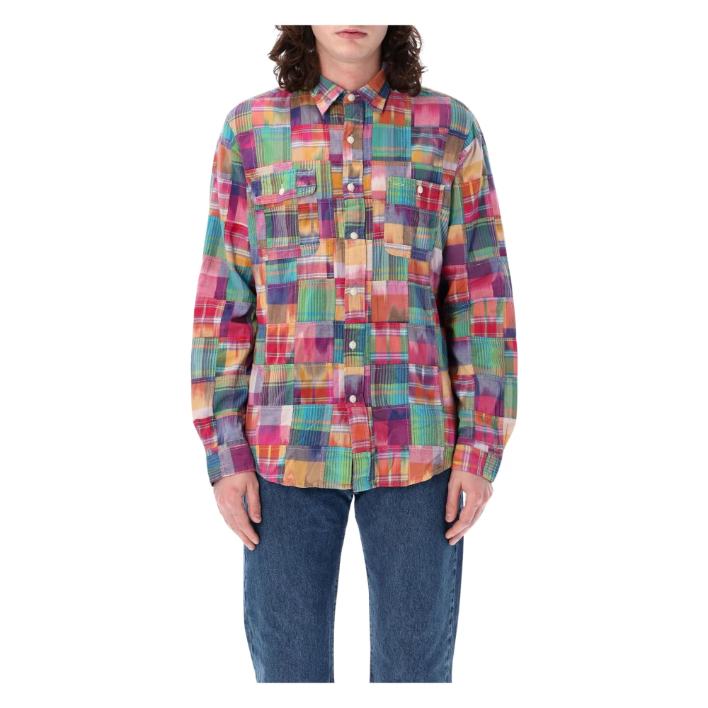 Ralph Lauren Patchwork Korte Mouw Overhemd Multicolor Heren