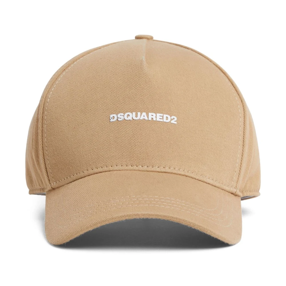 Dsquared2 Logo Applique Katoenen Hoeden met Slogan Brown Heren