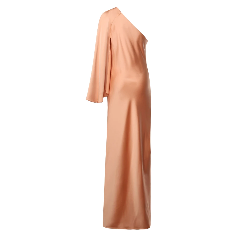 Genny Roze One-Shoulder Asymmetrische Jurk Pink Dames