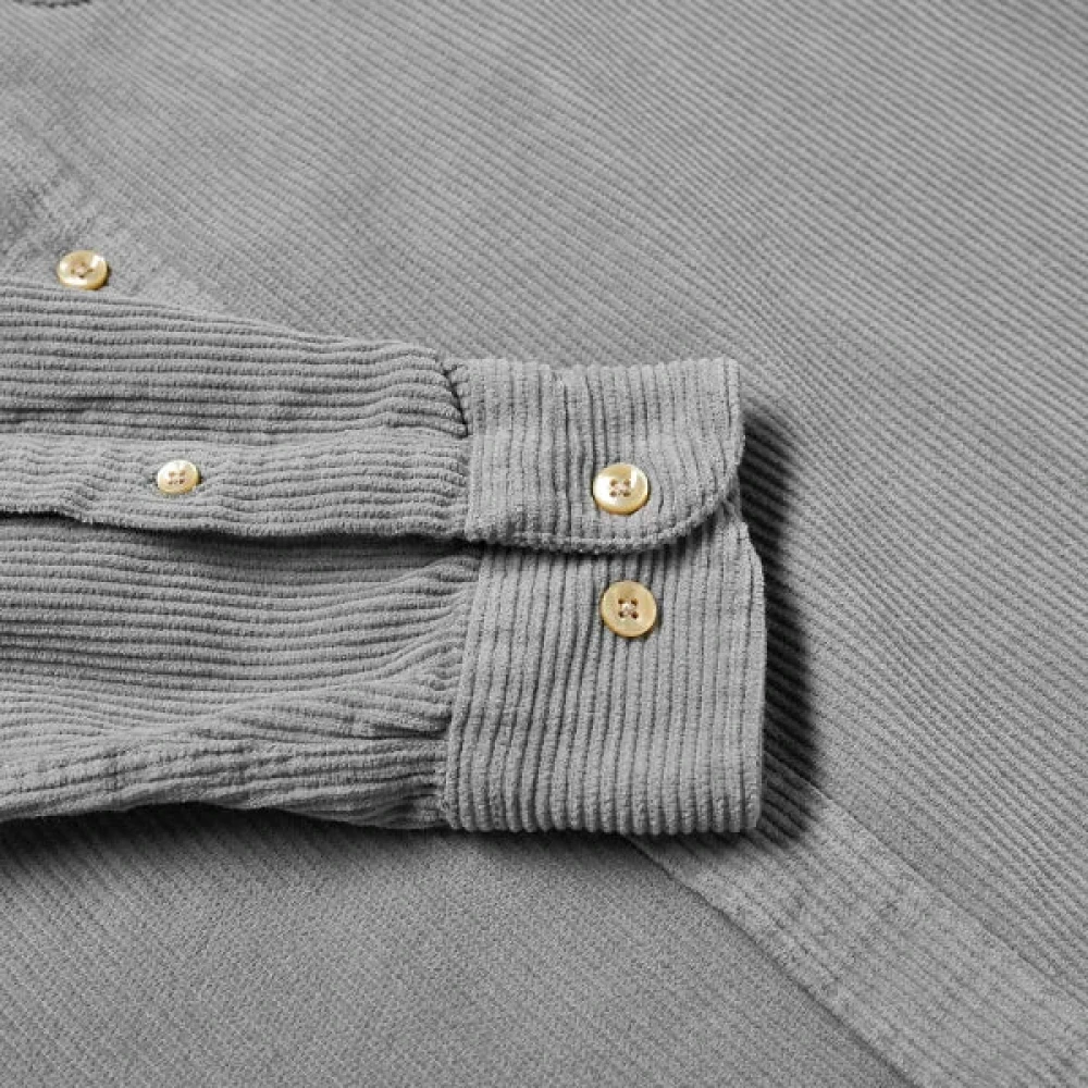 Portuguese Flannel Lichtgrijze Corduroy Overhemd Gray Heren