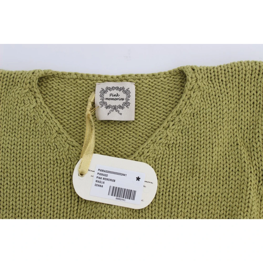 Pink Memories Elegante groene mouwloze gebreide vest Green Dames
