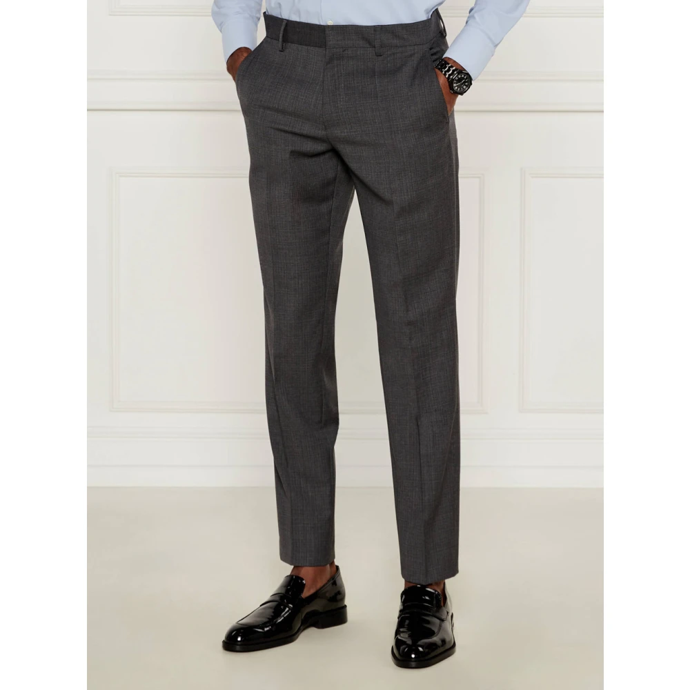 Hugo Boss Elegant Grijs Wollen Pak Gray Heren