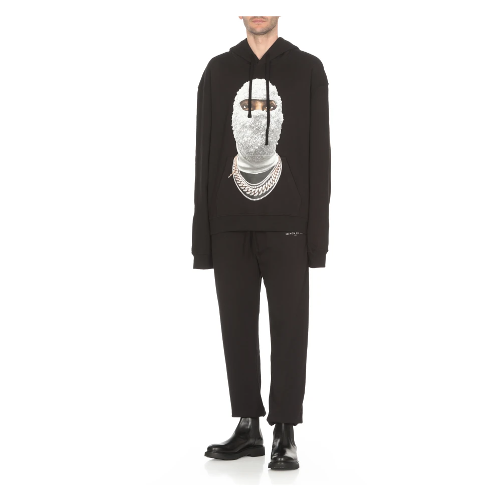 IH NOM UH NIT Zwarte Katoenen Hoodie met Logo Print Black Heren