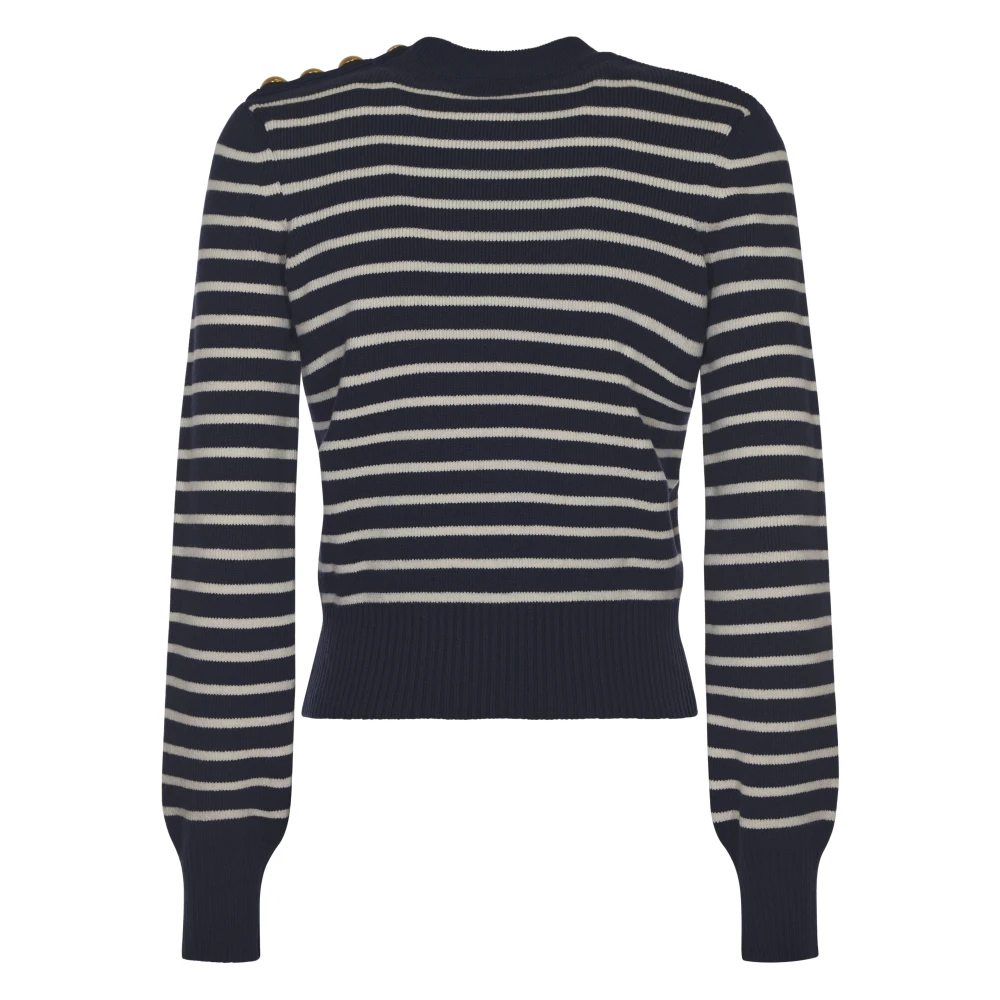 Ami Paris Slim Sailor Crew Neck Sweater Blue Dames