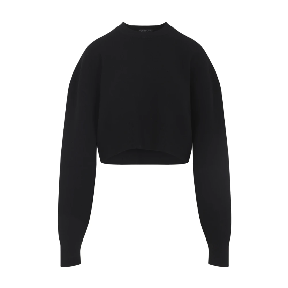 Tom Ford Women's Black Sculptural Double-Face Wool Cashmere Sweatshirt