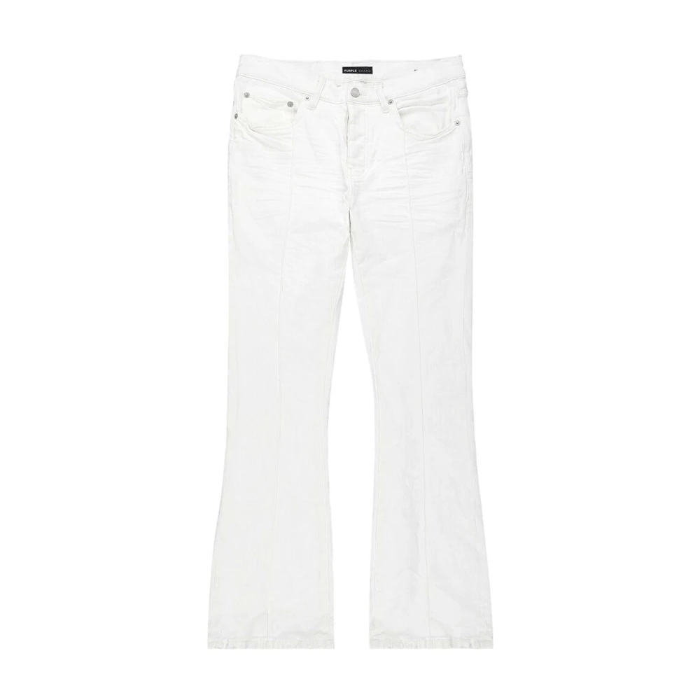 Purple Brand Vit Denim Flared Jeans Klassisk Stil White, Herr