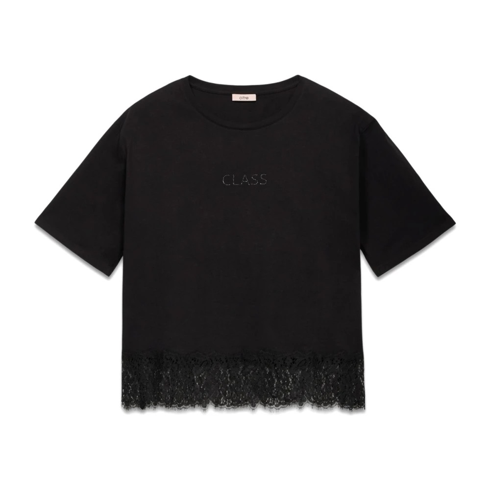 Oltre - Tops > T-Shirts - Black - Oltre - Modalova