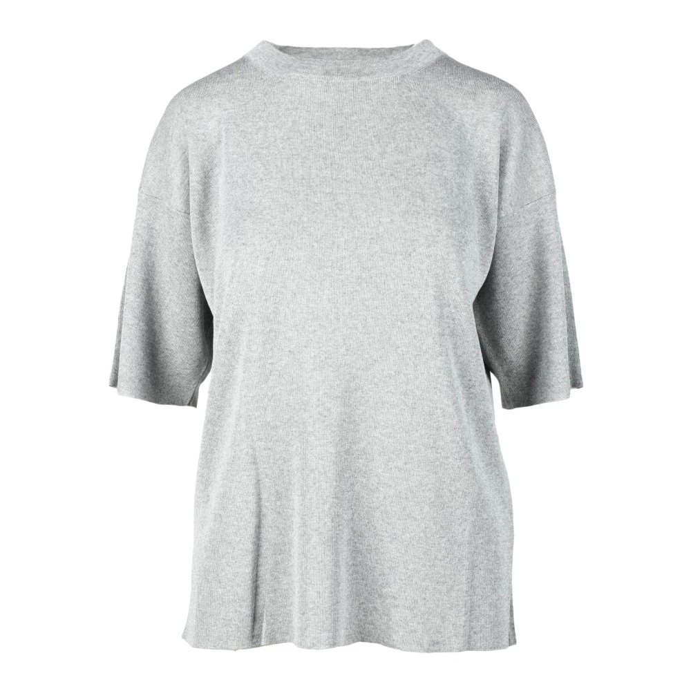 Alpha Studio Elegante Viscose Polyester Gebreide Top Gray Dames