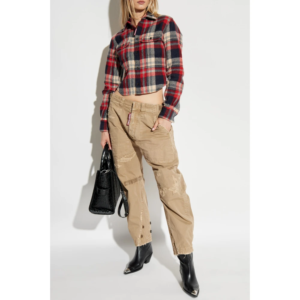 Dsquared2 Geruite overhemd Red Dames