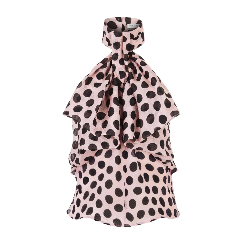 Nina Ricci Halternek Top met Stippen en Strikdetail Multicolor Dames