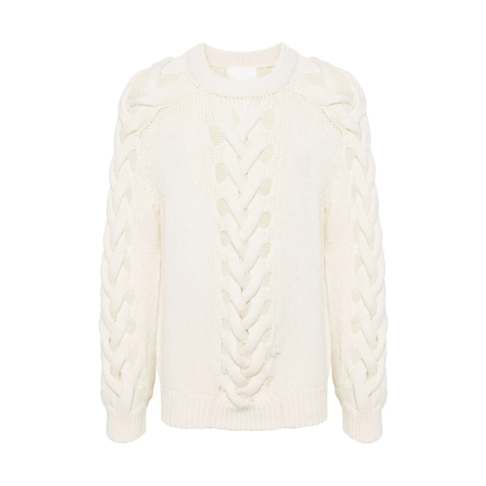 Isabel marant Ecru Gebreide Trui met Uitgesneden Details Beige Heren