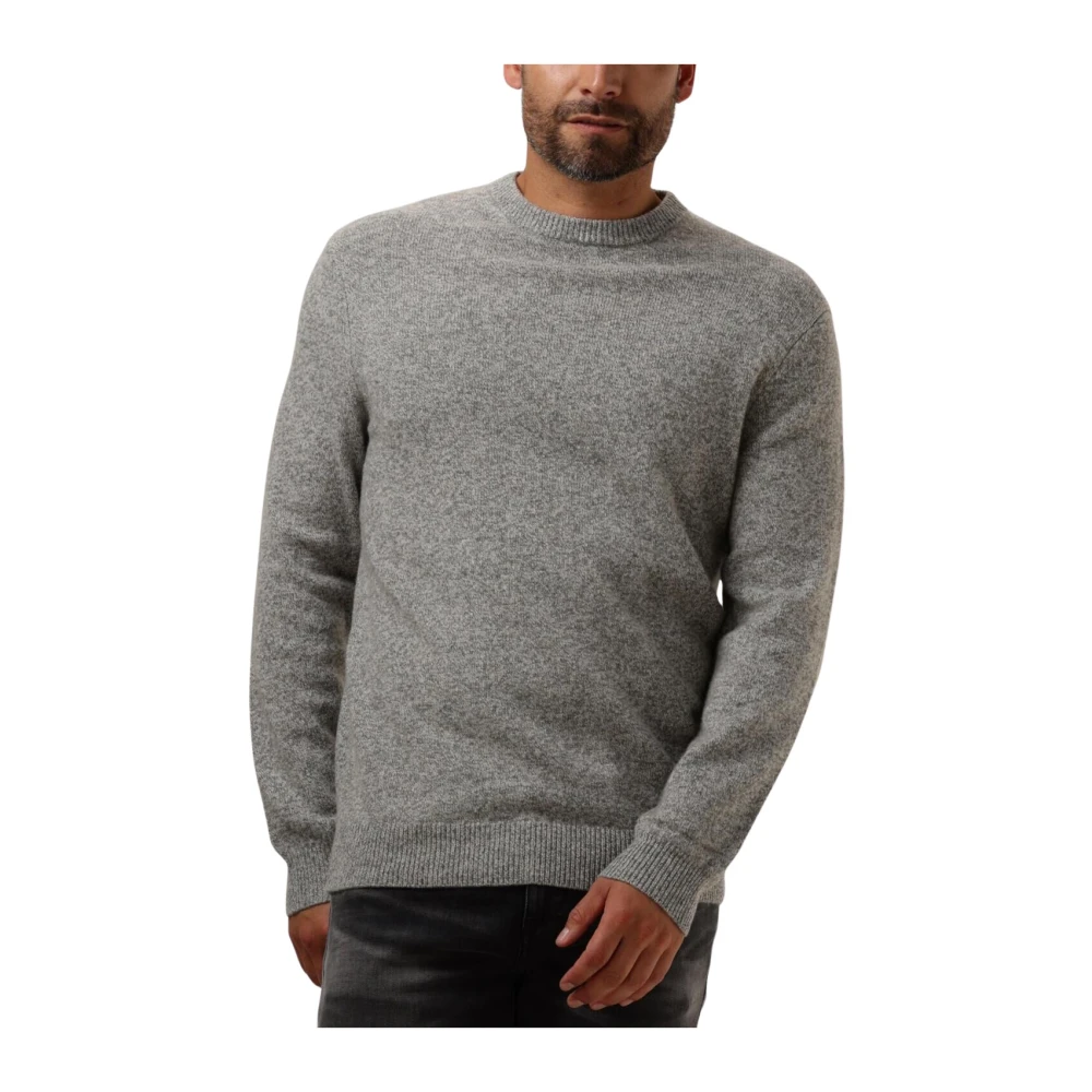 Profuomo Grijze Gebreide Trui Crew Neck Gray Heren