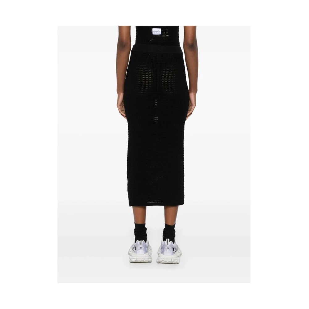 Axel Arigato Zwarte elastische tailleband rok Black Dames
