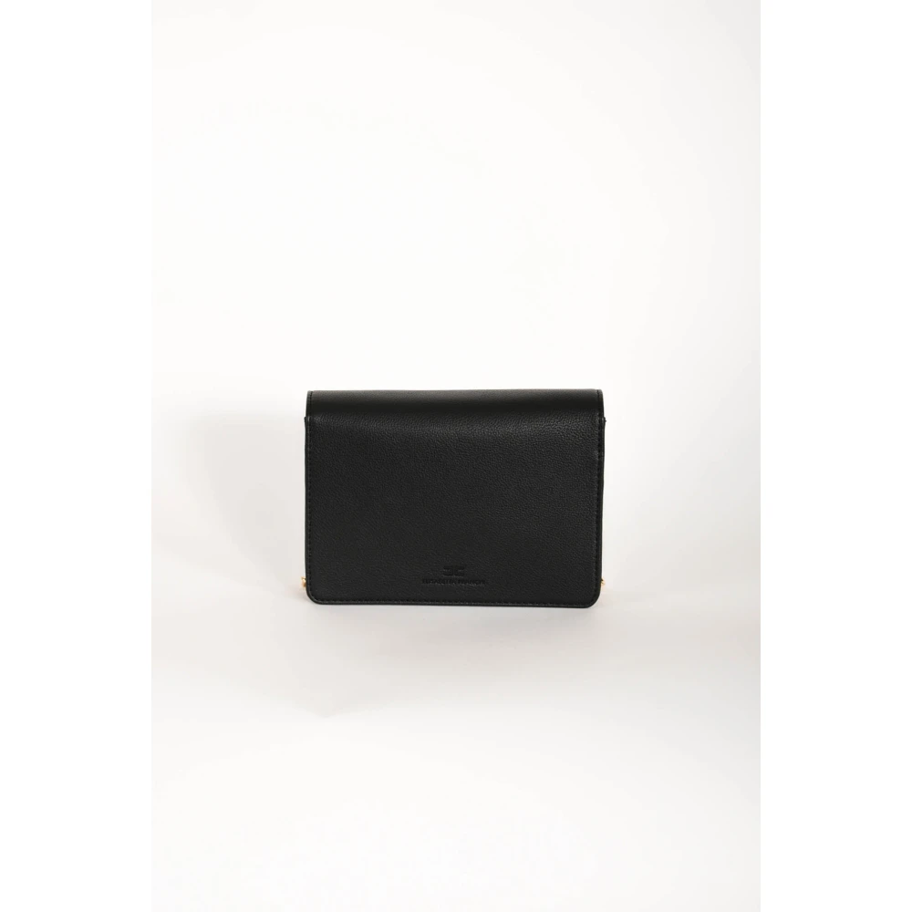 Elisabetta Franchi Kleine schoudertas met logoplaat Black Dames