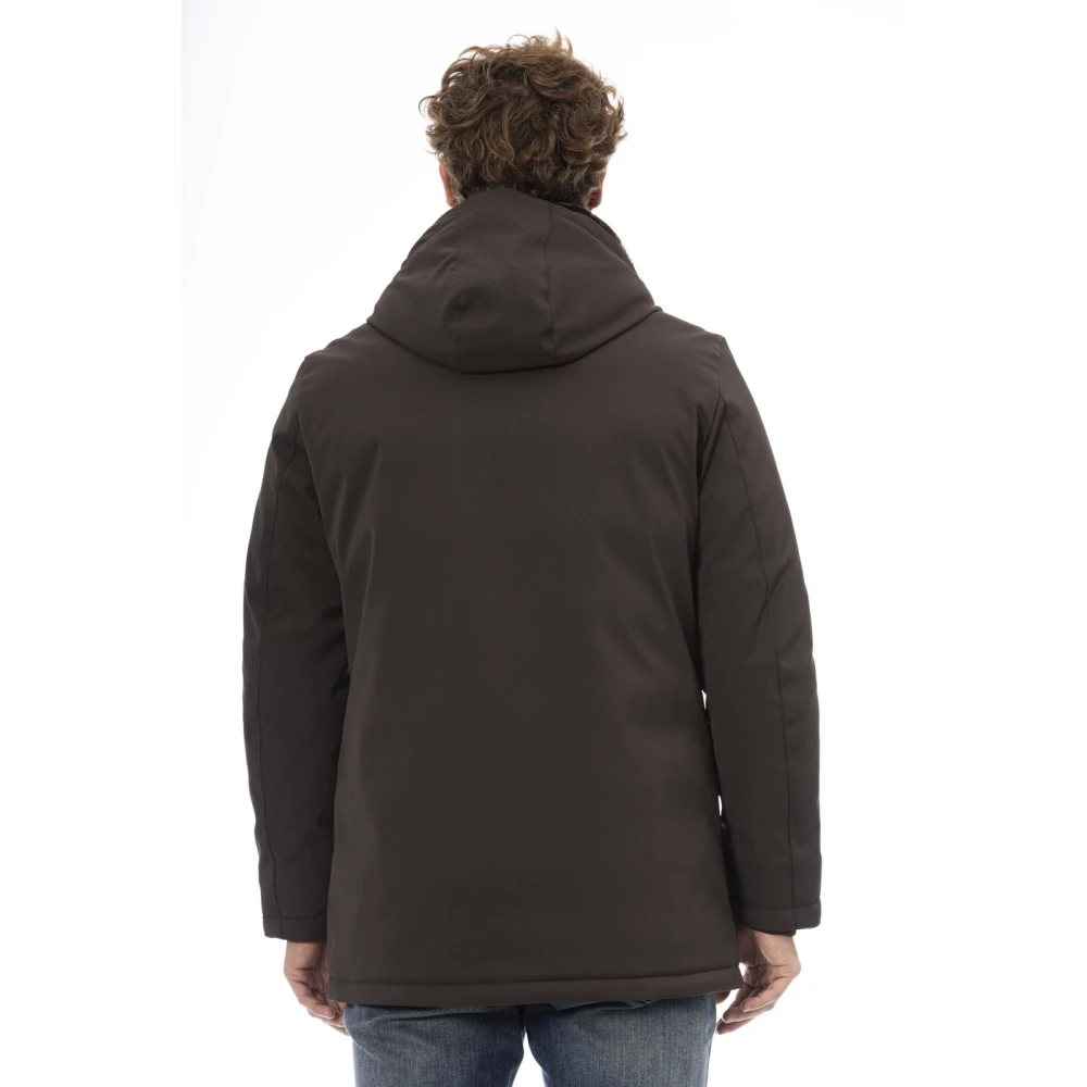 Baldinini Hooded jas met ritssluiting Brown Heren