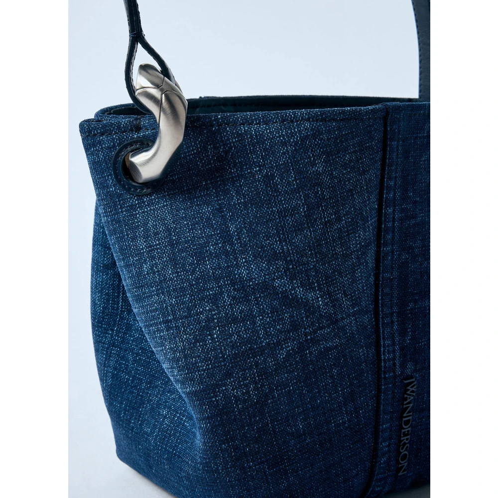 JW Anderson Denim Hoek Emmer Tas met Magneetsluiting Blue Dames
