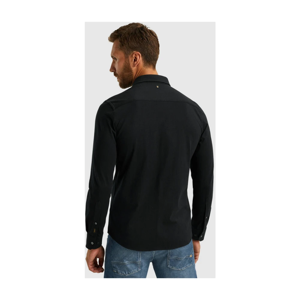PME Legend Satin Jersey Lange Mouw Shirt Black Heren