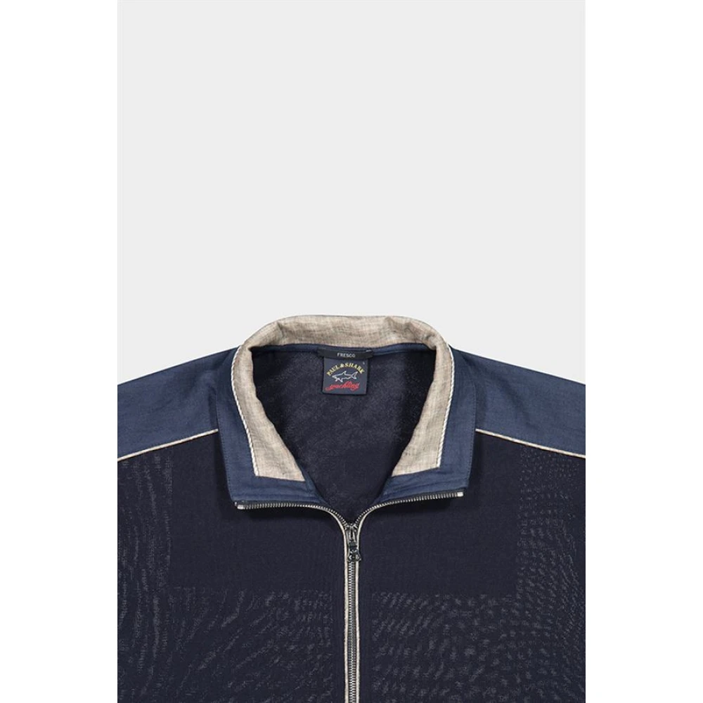 PAUL & SHARK Sweatshirt met rits en hoodies Blue Heren