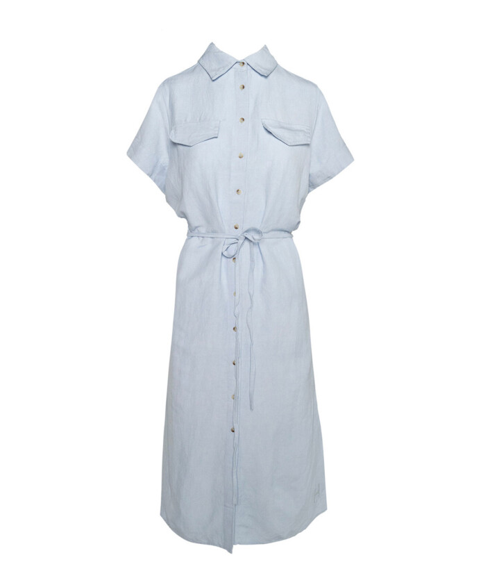 robe-en-lin-denim-avec-jupe-tissee