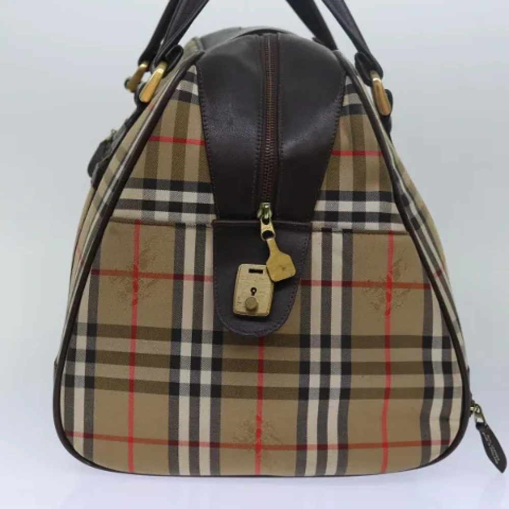 Burberry Vintage Pre-owned Canvas travel-bags Beige Dames