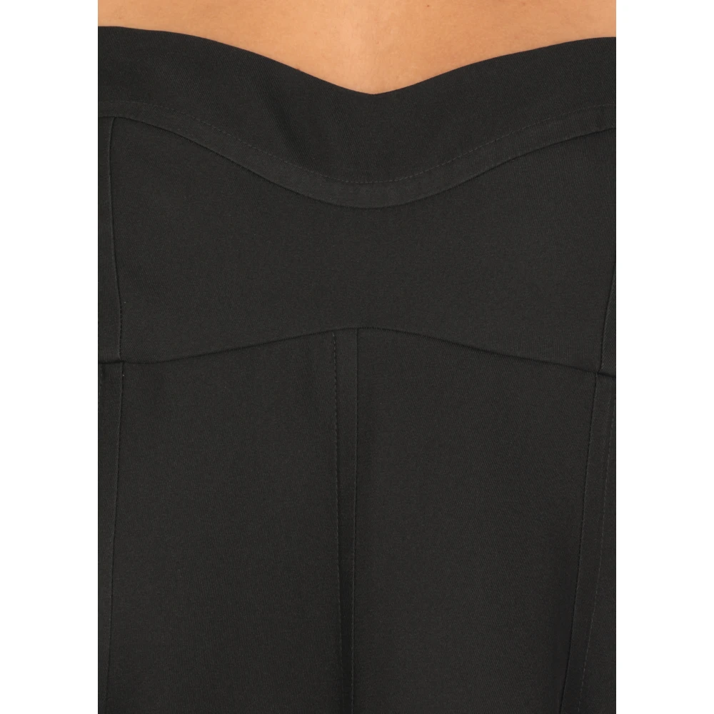 Jil Sander Zwarte zijden blend hart halslijn jurk Black Dames