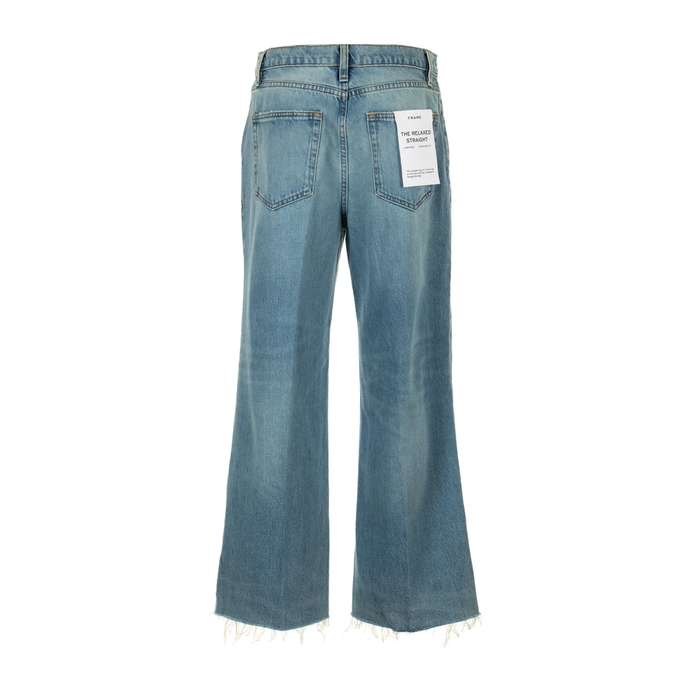 Frame Relaxed Straight Lichtblauwe Jeans Blue Dames