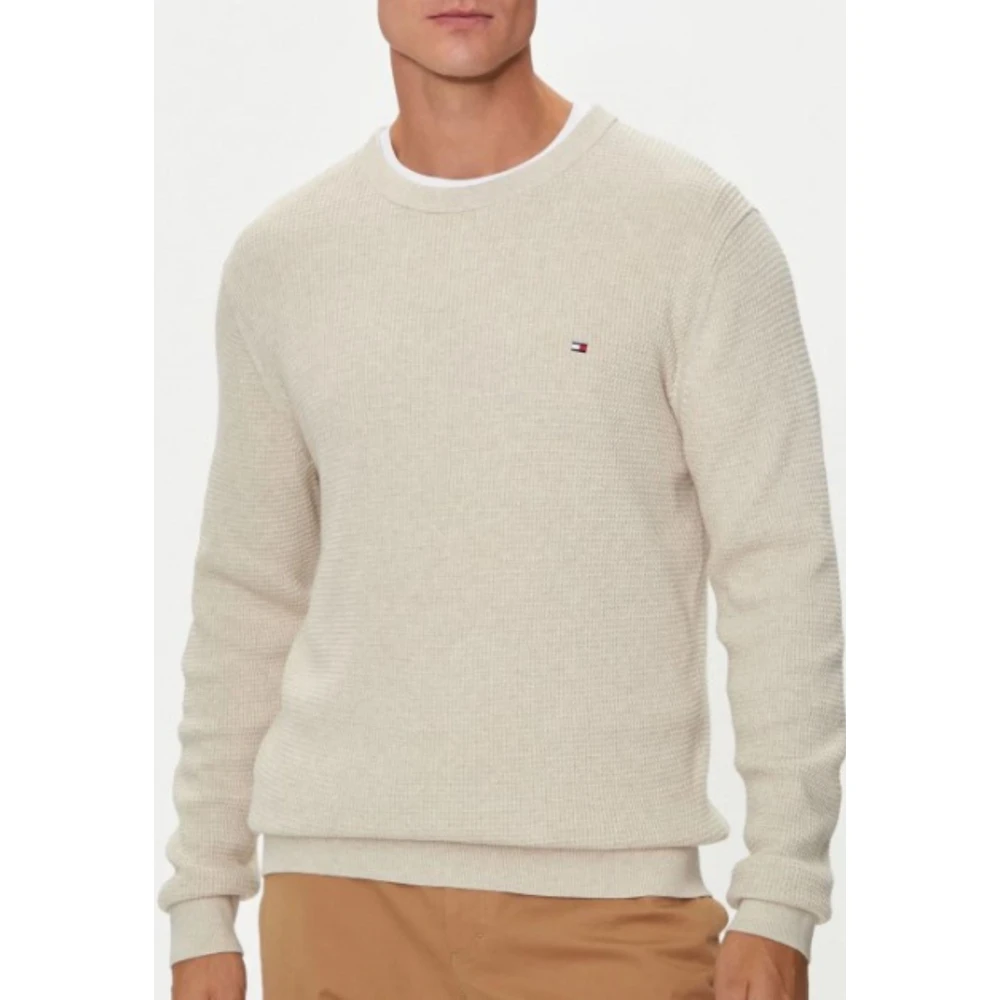 Tommy Hilfiger Heren Refined Crew Neck Sweater Beige Heren