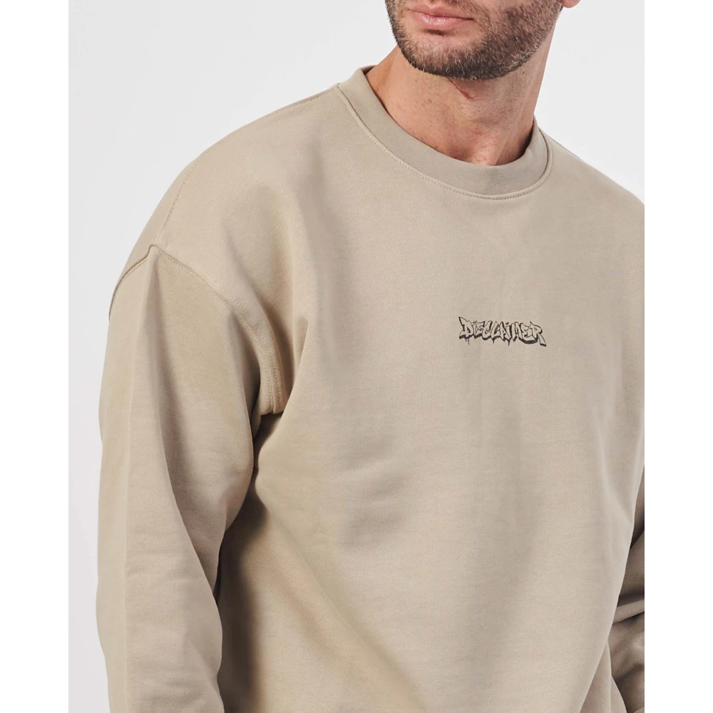 Disclaimer Basis Ronde hals Lange mouwen Sweatshirt Beige Heren