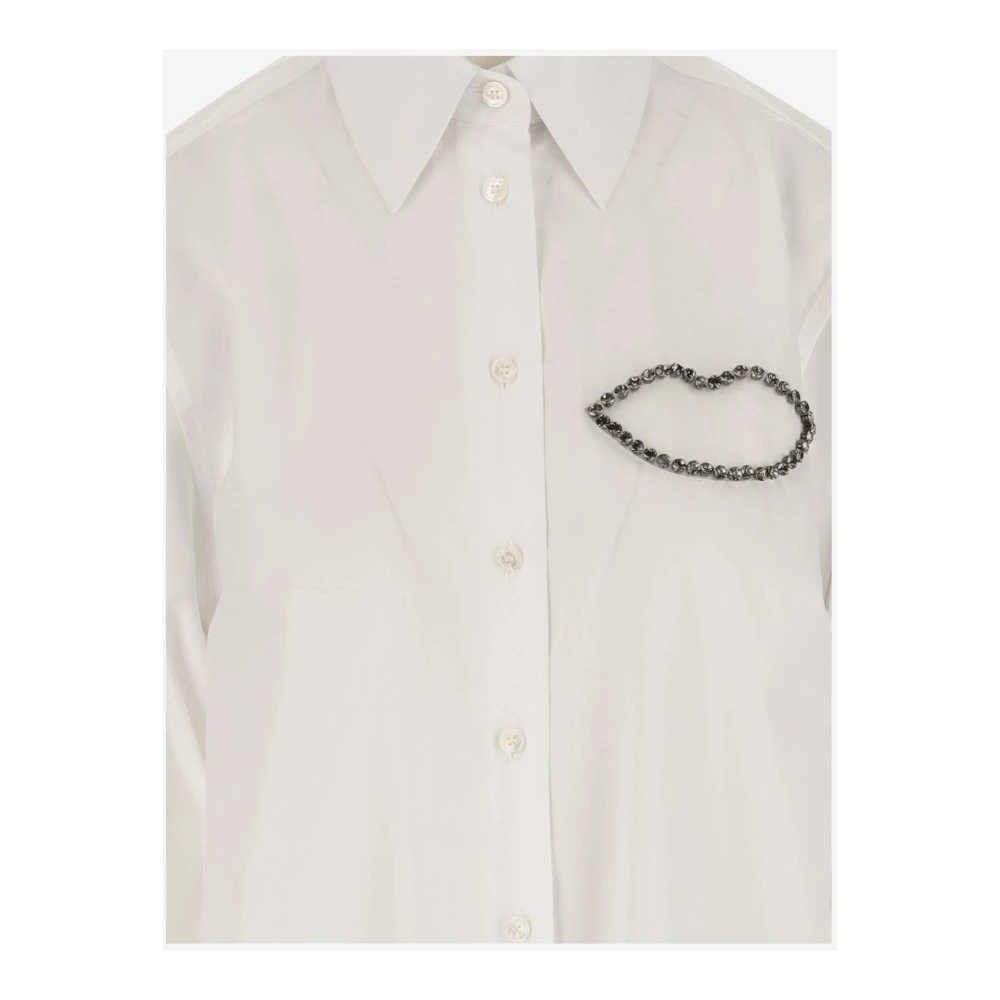 Stella Mccartney Katoenen overhemd met strass detail White Dames