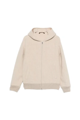 Beige Huva Dragkedja Jacka