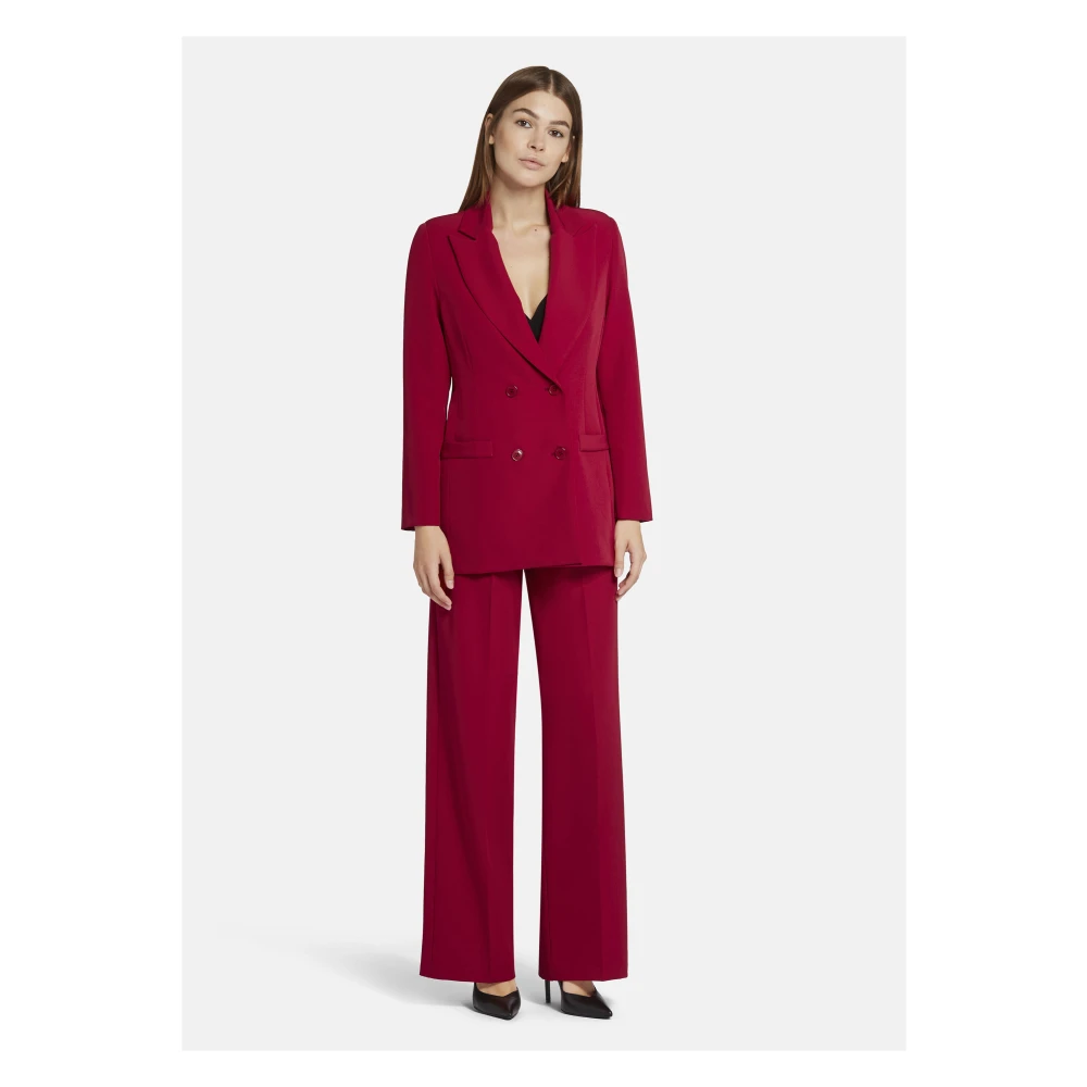 Nicowa Broek met gevouwen voorkant en rechte pijpen Red Dames